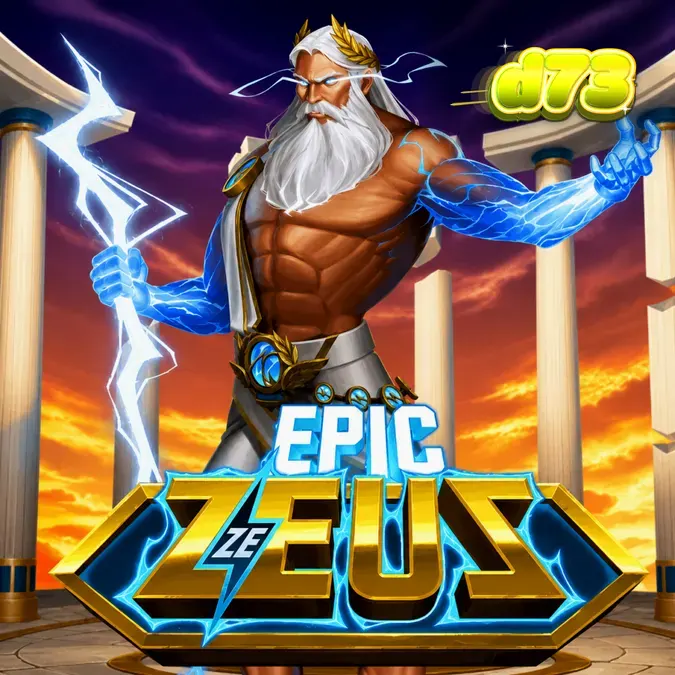 Tampilan visual grid permainan slot Epic Ze Zeus dengan simbol-simbol mitologi Yunani